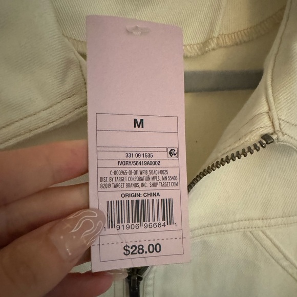 Target wild fable white denim romper- NWT sz M - Picture 6 of 6